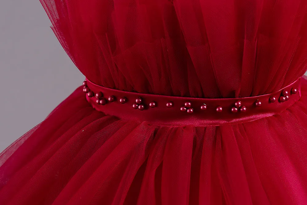 LS8050 Girls Dress Long Princess Dress Flower Girl Wedding Cake Dress Sweet Little Girl Puffy Dress
