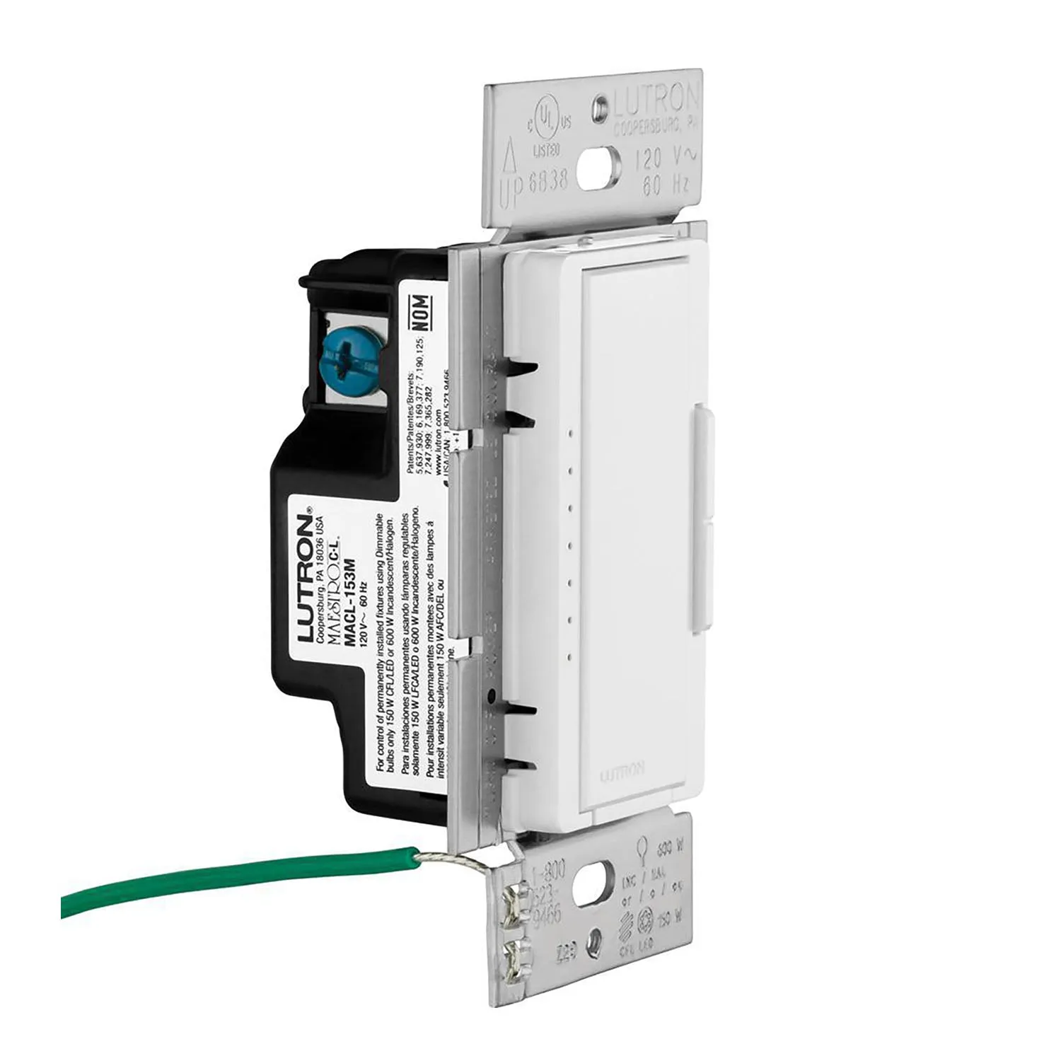 Maestro LED  Dimmer Switch, 150-Watt, Single Pole or Multi-Location, Black