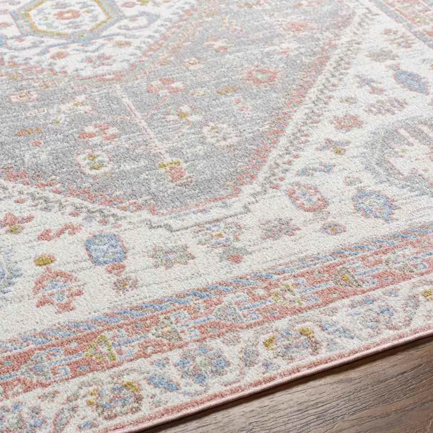 Maize Traditional Blush Washable Area Rug