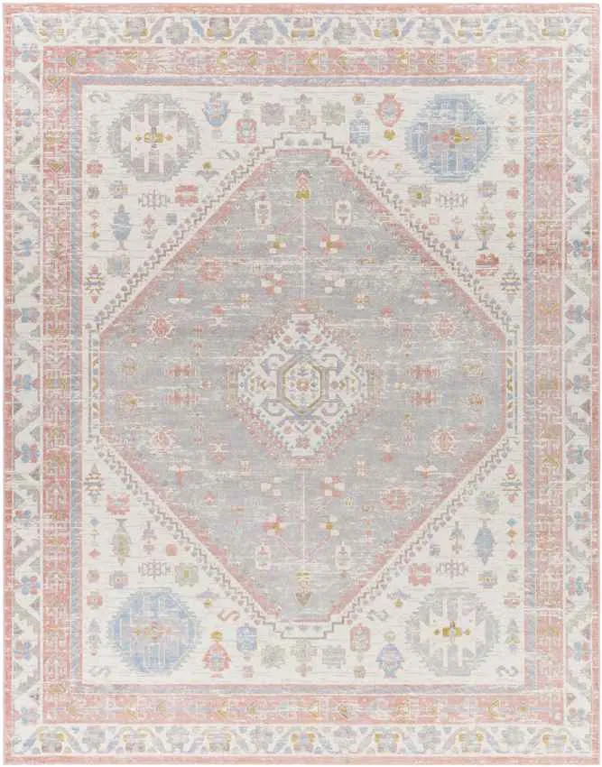 Maize Traditional Blush Washable Area Rug