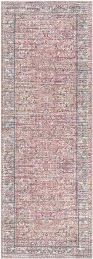 Mauckport Traditional Coral Washable Area Rug