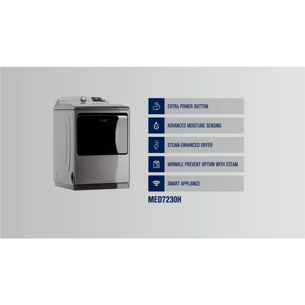 Maytag MED7230HC Smart Top Load Electric Dryer with Extra Power - 7.4 cu. ft.