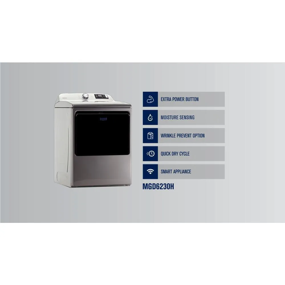 Maytag MGD6230HC Smart Top Load Gas Dryer with Extra Power - 7.4 cu. ft.