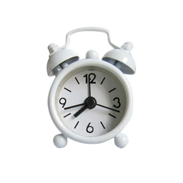 Mini Alarm Clock Electronic Round Number Double Bell Desk Table Digital Quartz Clock Home Decoration Retro Portable Cute Durable