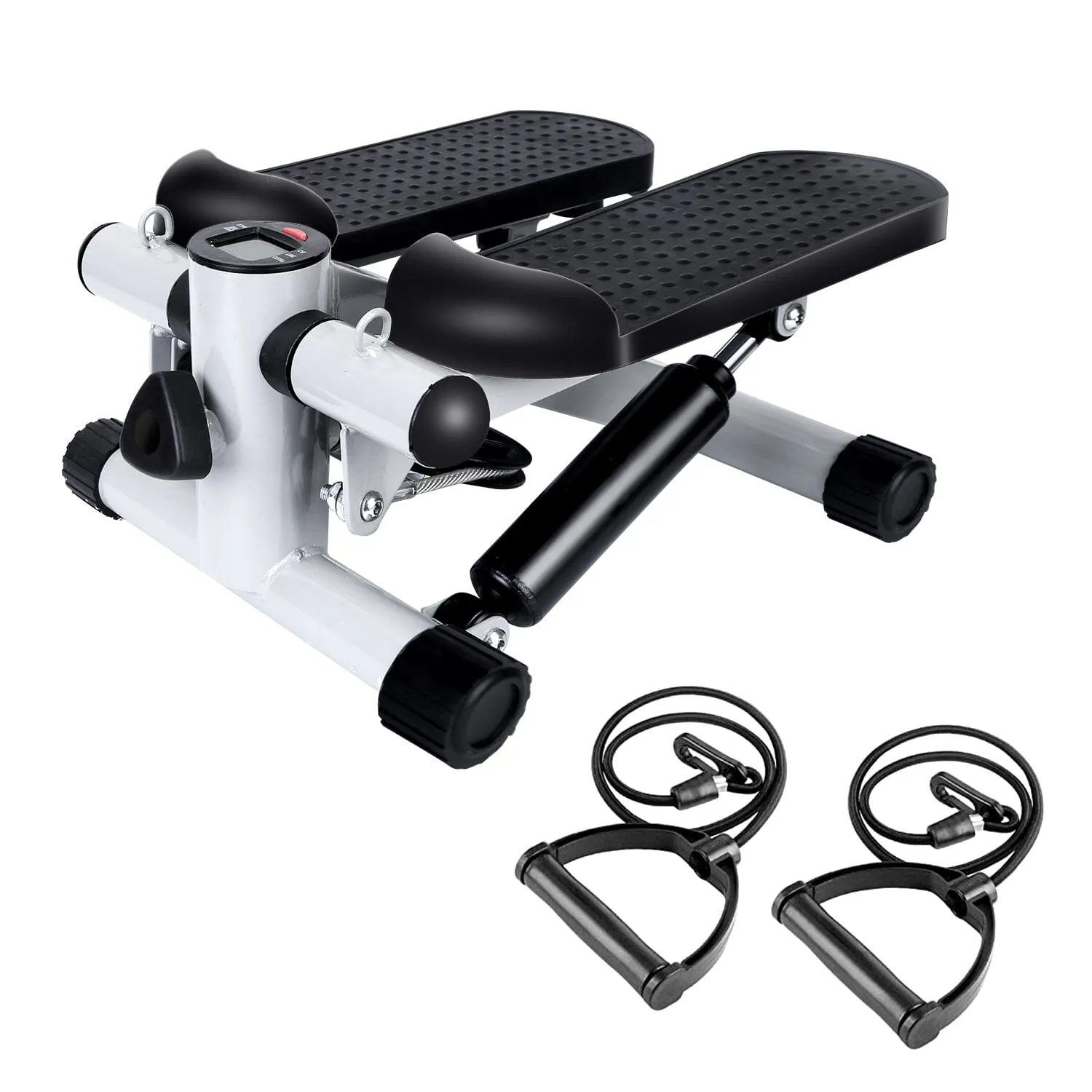 Mini Fitness Stepper with 2 Resistance Bands LCD Monitor