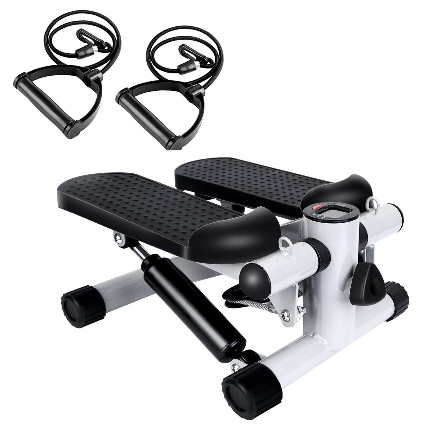 Mini Fitness Stepper with 2 Resistance Bands LCD Monitor