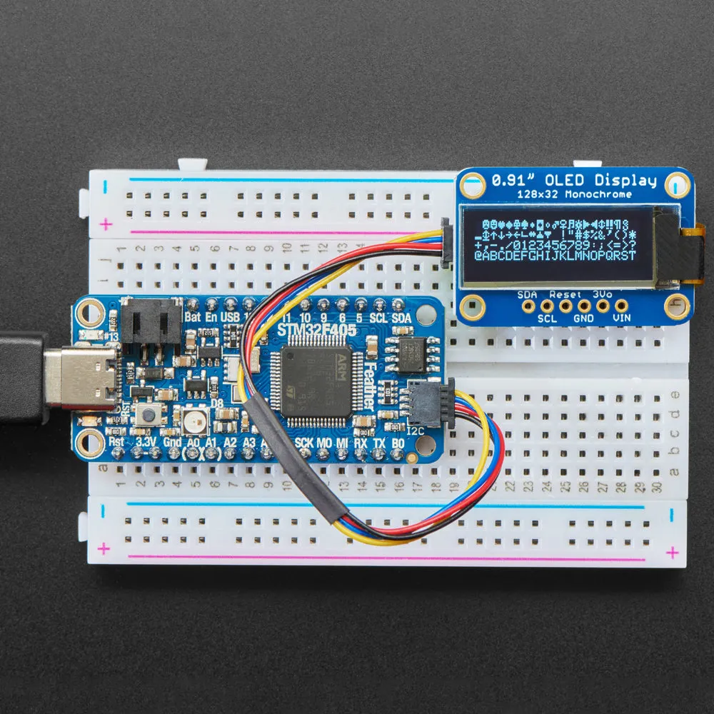 Monochrome 0.91" 128x32 I2C OLED Display