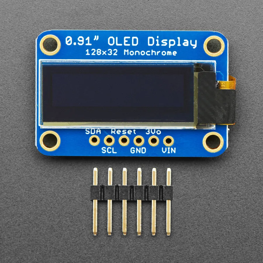 Monochrome 0.91" 128x32 I2C OLED Display