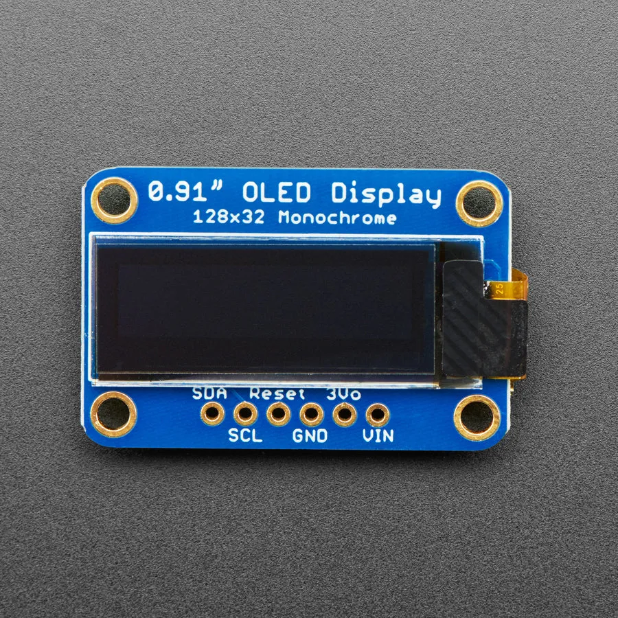 Monochrome 0.91" 128x32 I2C OLED Display