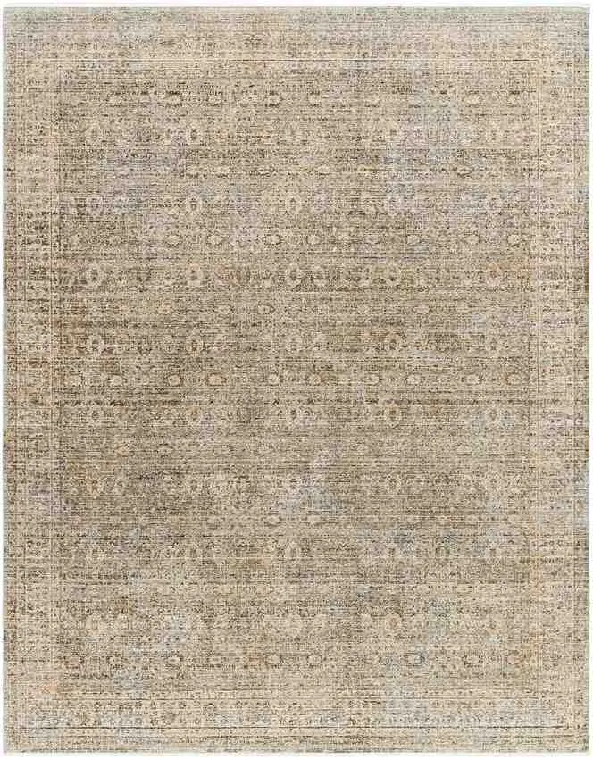 Moshe Traditional Brown/Ivory Washable Area Rug