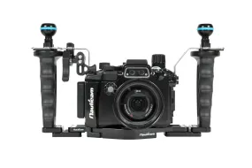 NA-RX100V Pro Package Housing for RX100V including Flexitray, Right Handle, Ball Mounts, and Shutter Release Extension