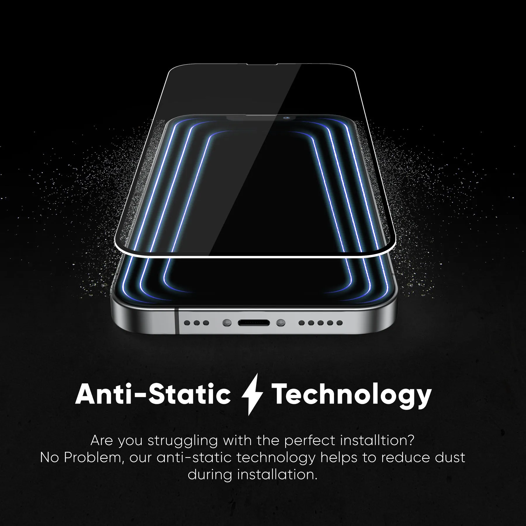 NanoArmour iPhone 13 Screen Protector Antimicrobial Anti-Dust Edge-to-Edge Blue Light Blocker