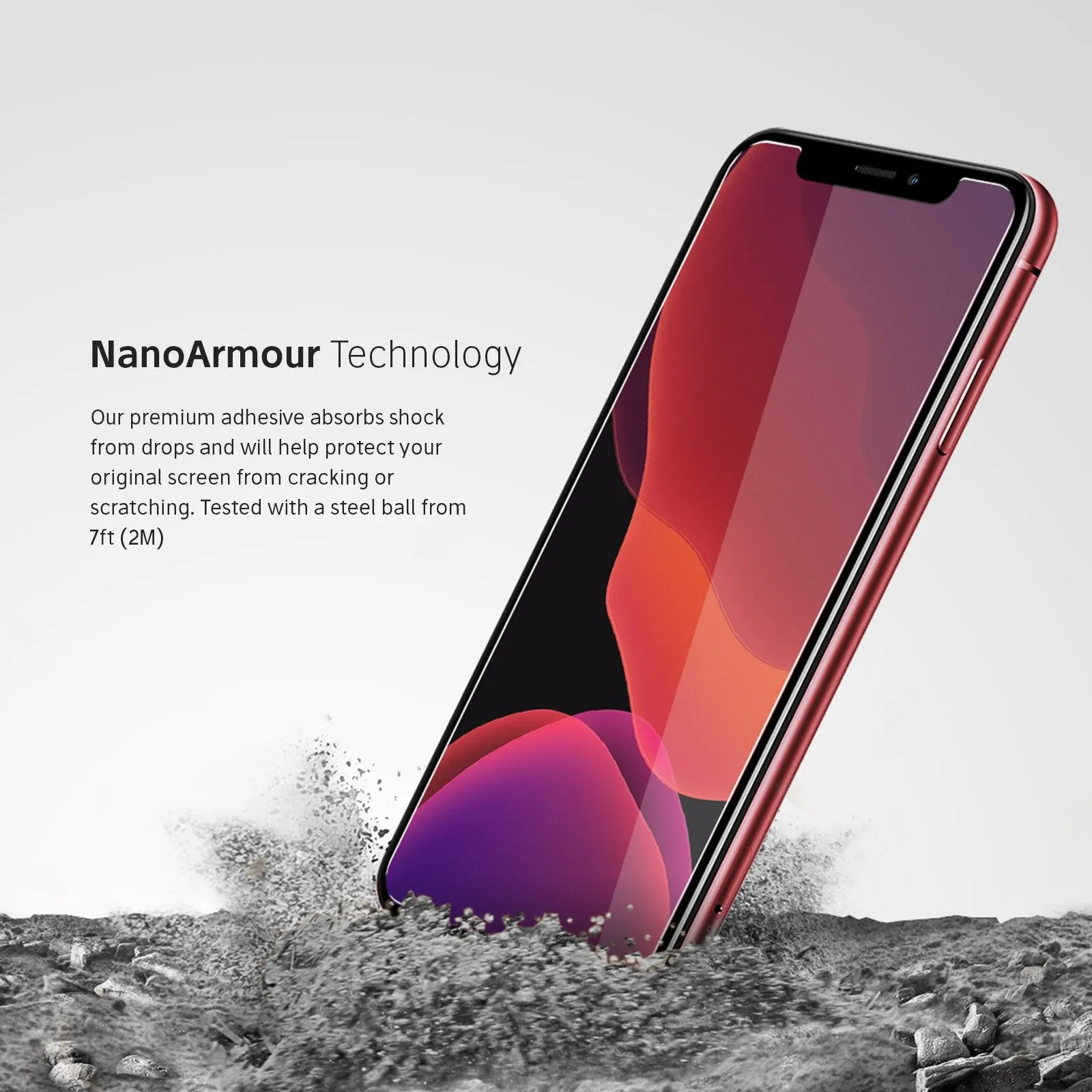 NanoArmour iPhone XS Max Screen Protector Antimicrobial Case Friendly
