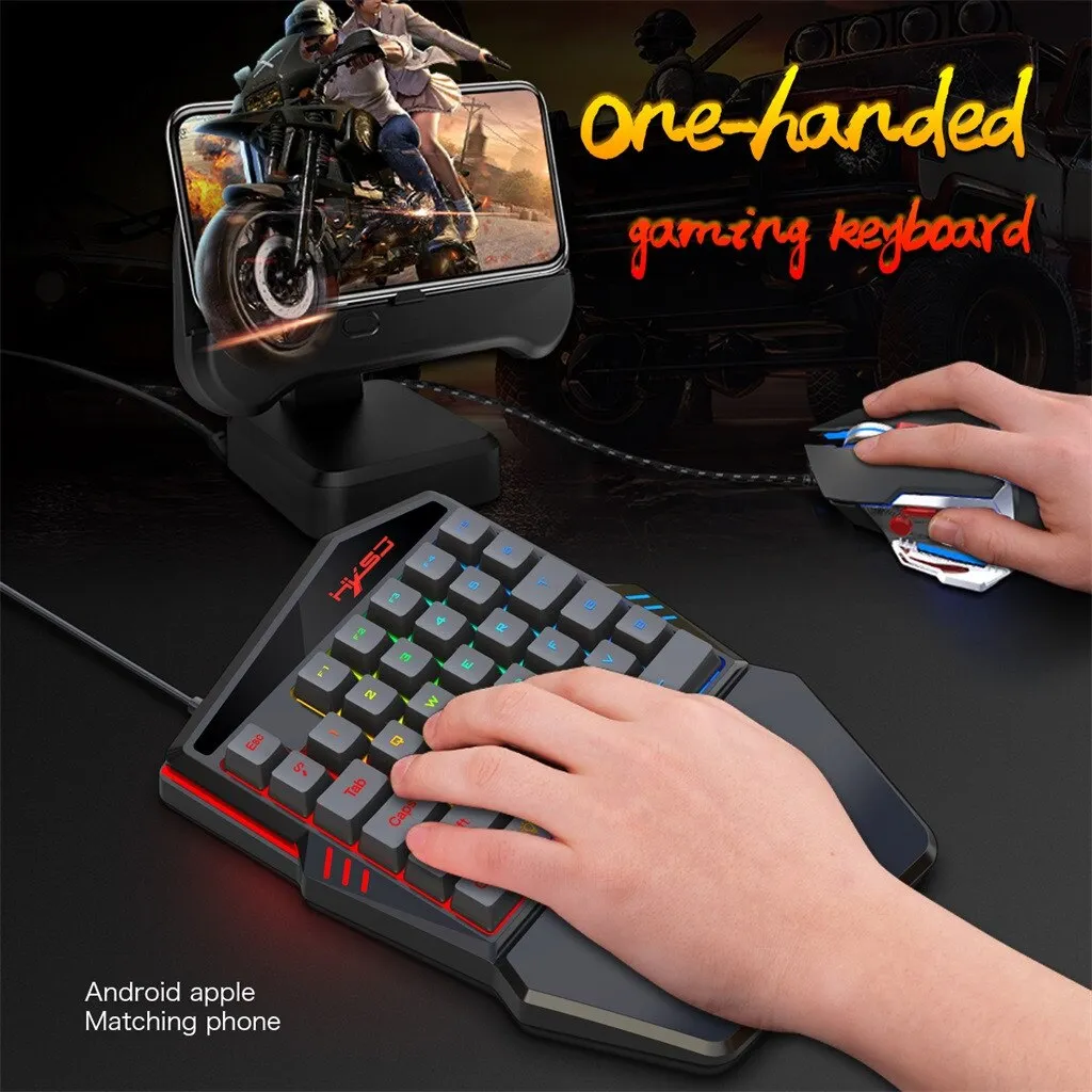 Ninja Dragons M86 Multicolor One Handed Professional Gaming Keyboard and Mouse Set