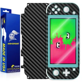 Nintendo Switch Lite Screen Protector   Black Carbon Fiber Skin