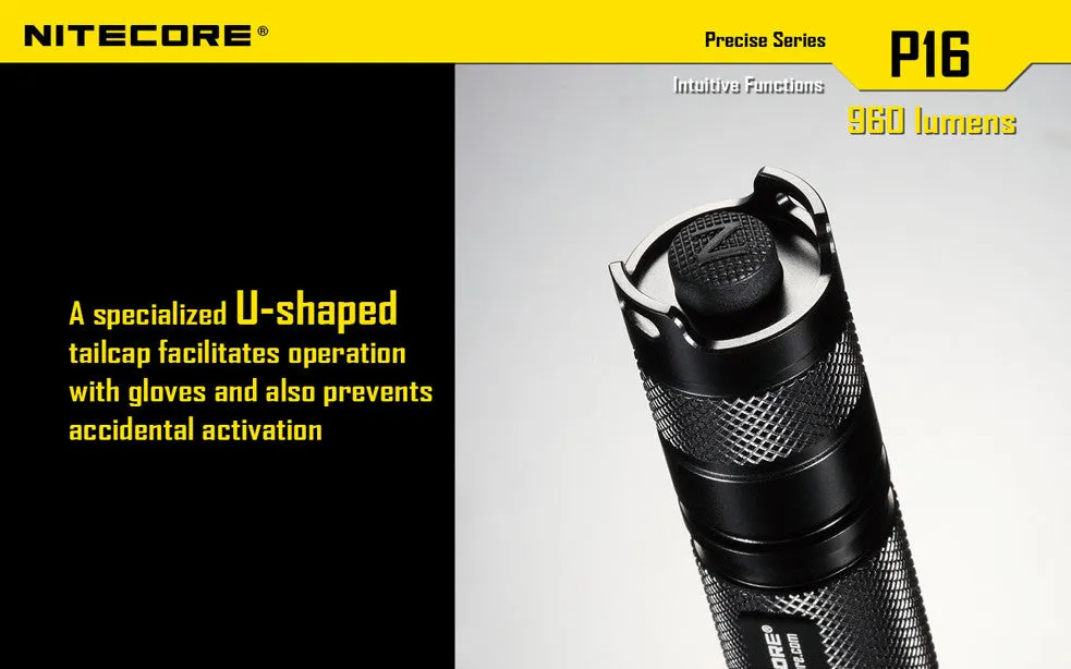 Nitecore P16 Ultra High Intensity Tactical LED Flashlight with USB NL1826R Li-ion battery