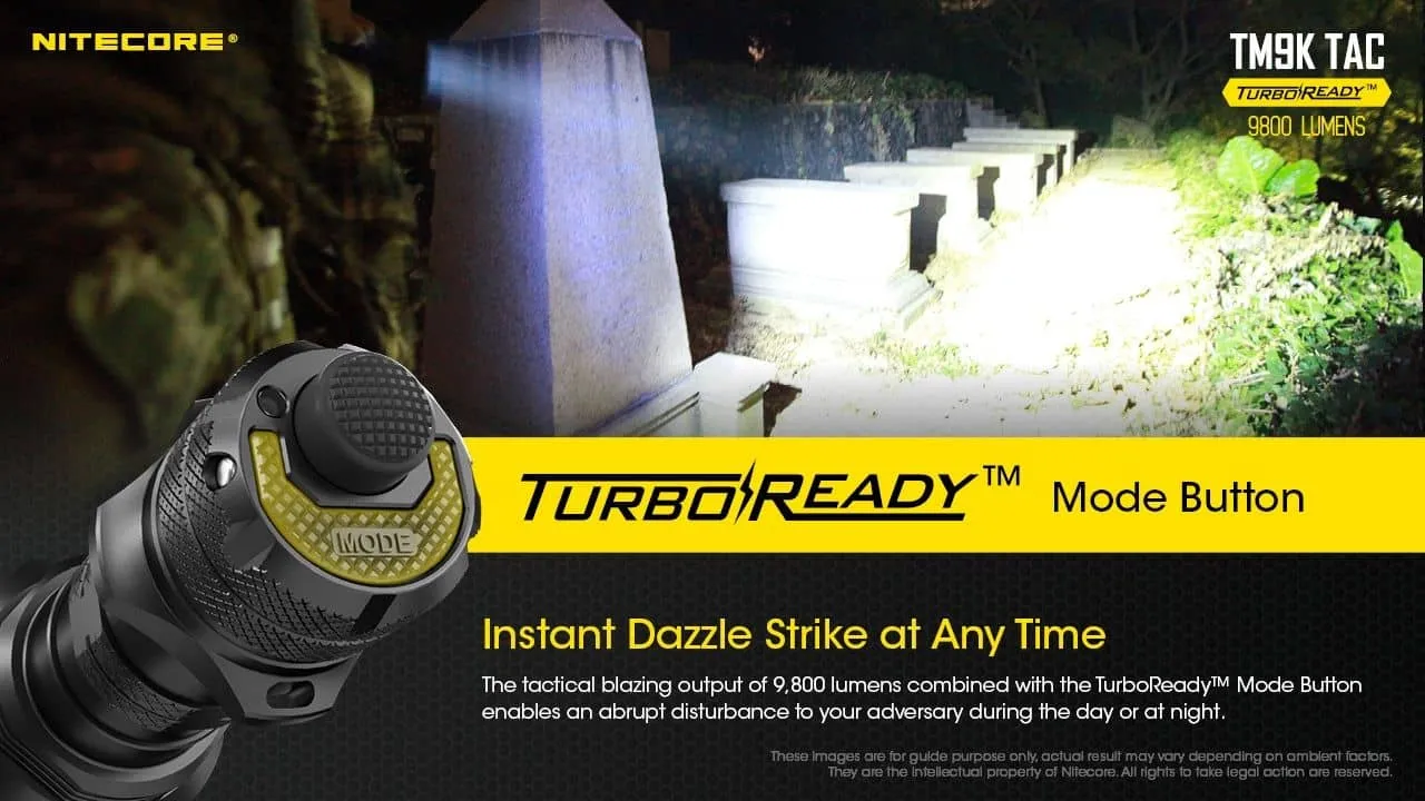 Nitecore TM9K TAC powerful 9800 lumen 280m USB-C rechargeable tactical floodlight