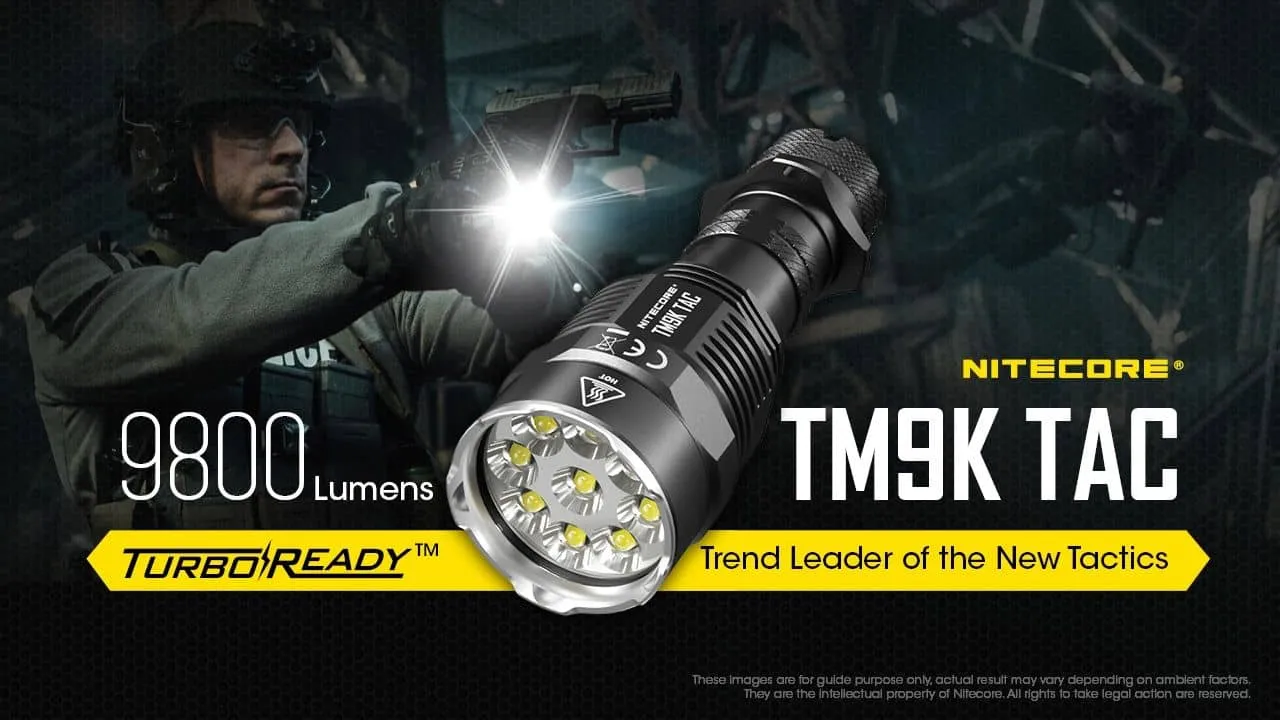 Nitecore TM9K TAC powerful 9800 lumen 280m USB-C rechargeable tactical floodlight