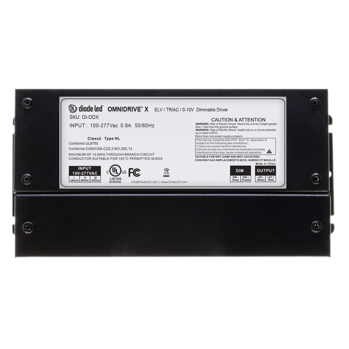 OMNIDRIVE X 96 Watts, 24VDC LED Driver, ELV, Triac and 0-10V Dimming, 120-277V