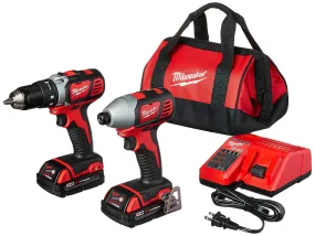 Open Box - Milwaukee M18 18-Volt Lithium-Ion Cordless Drill Driver/Impact Driver Combo Kit