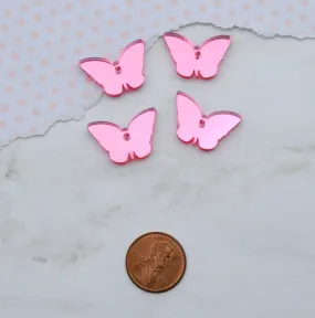 Pink Mirror Butterfly Charms - In Pink Mirror Laser Cut Acrylic