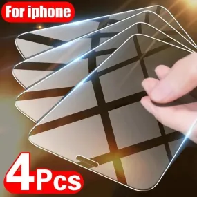 Premium Ultimate Shield Tempered Glass iPhone Screen Protectors: 4-Pack Kit - SEO Protection