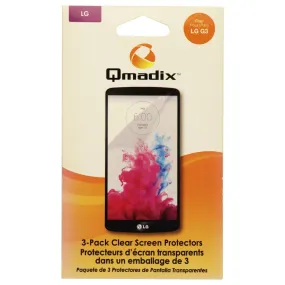 Qmadix Screen Protector for LG G3 Smartphone - 3 Pack - Clear