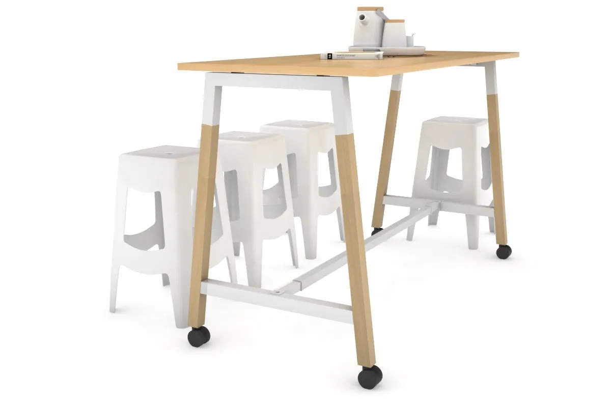 Quadro A Legs Counter Table Wood Legs Cross Beam - 925H [1600L x 700W]