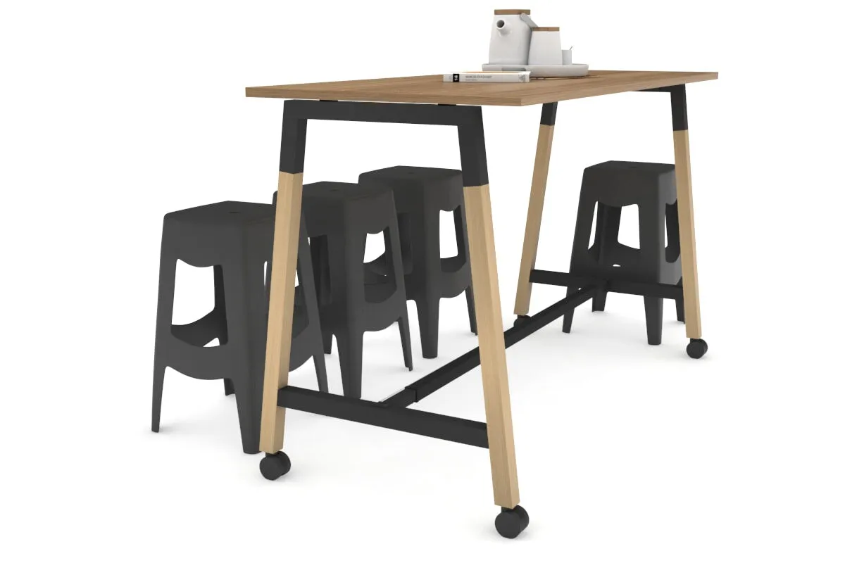 Quadro A Legs Counter Table Wood Legs Cross Beam - 925H [1600L x 700W]