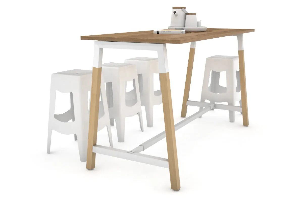 Quadro A Legs Counter Table Wood Legs Cross Beam - 925H [1600L x 700W]