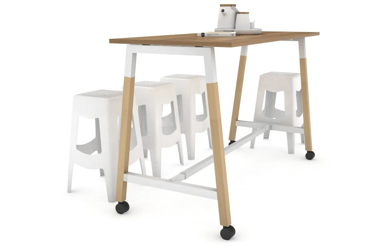 Quadro A Legs Counter Table Wood Legs Cross Beam - 925H [1600L x 700W]