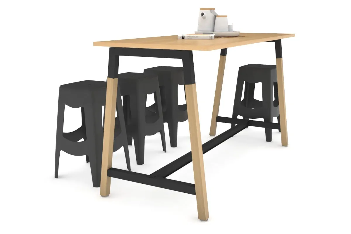 Quadro A Legs Counter Table Wood Legs Cross Beam - 925H [1600L x 700W]