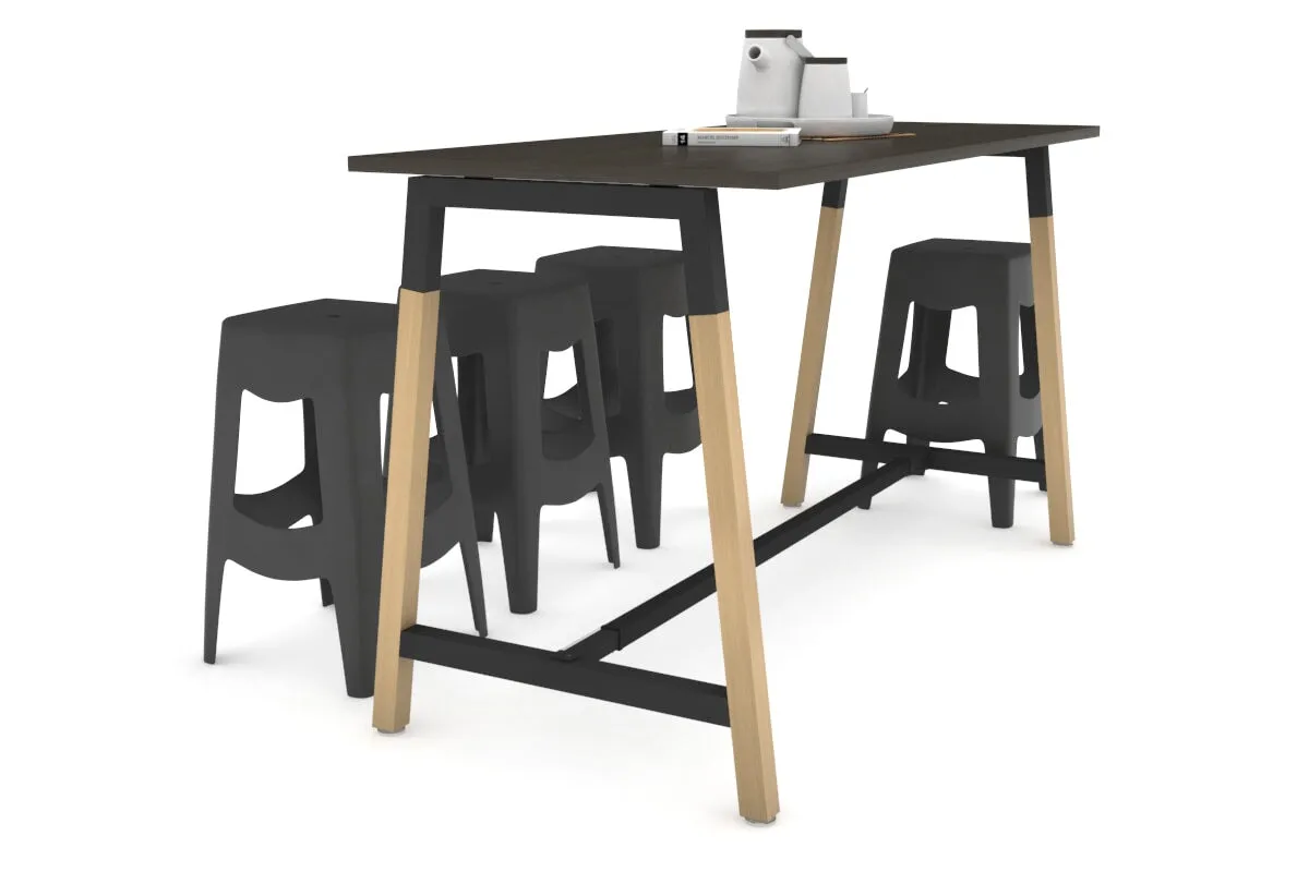 Quadro A Legs Counter Table Wood Legs Cross Beam - 925H [1600L x 700W]