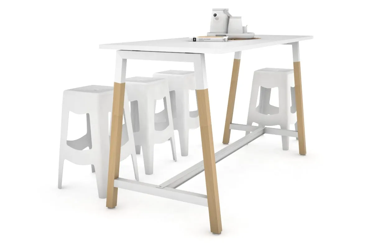 Quadro A Legs Counter Table Wood Legs Cross Beam - 925H [1600L x 700W]