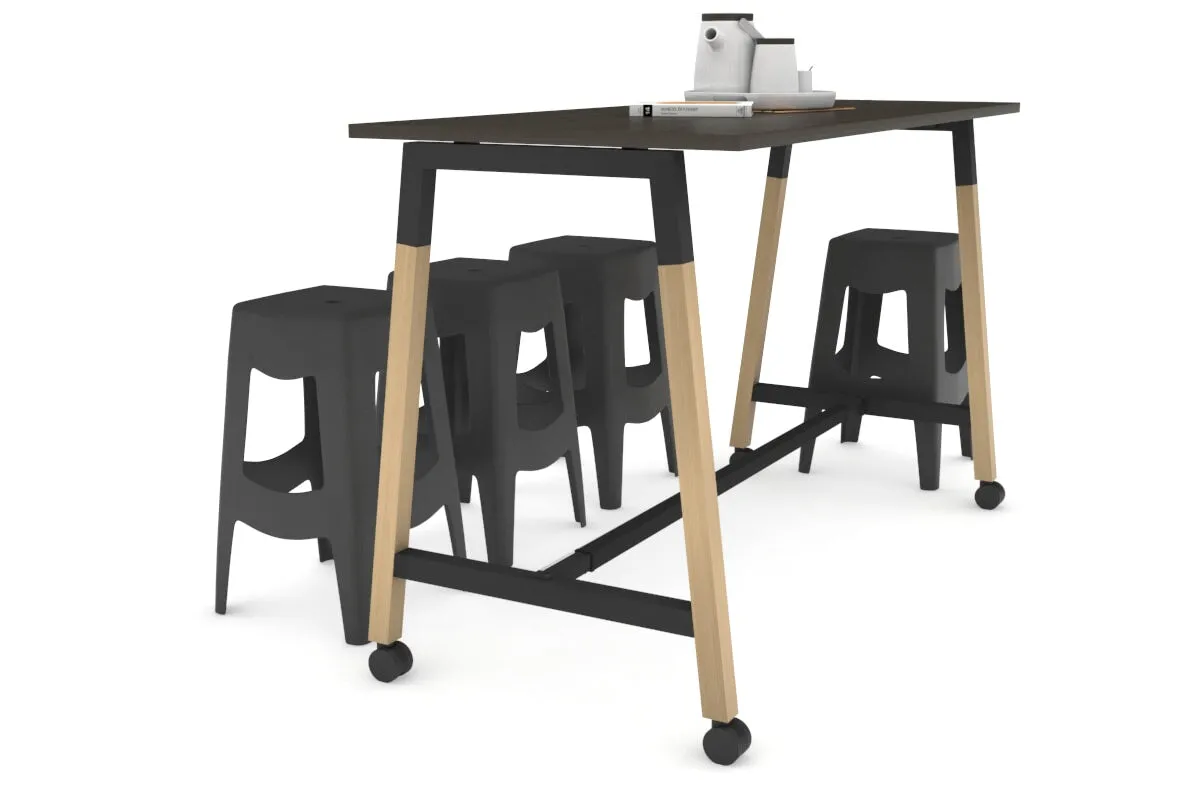Quadro A Legs Counter Table Wood Legs Cross Beam - 925H [1600L x 700W]