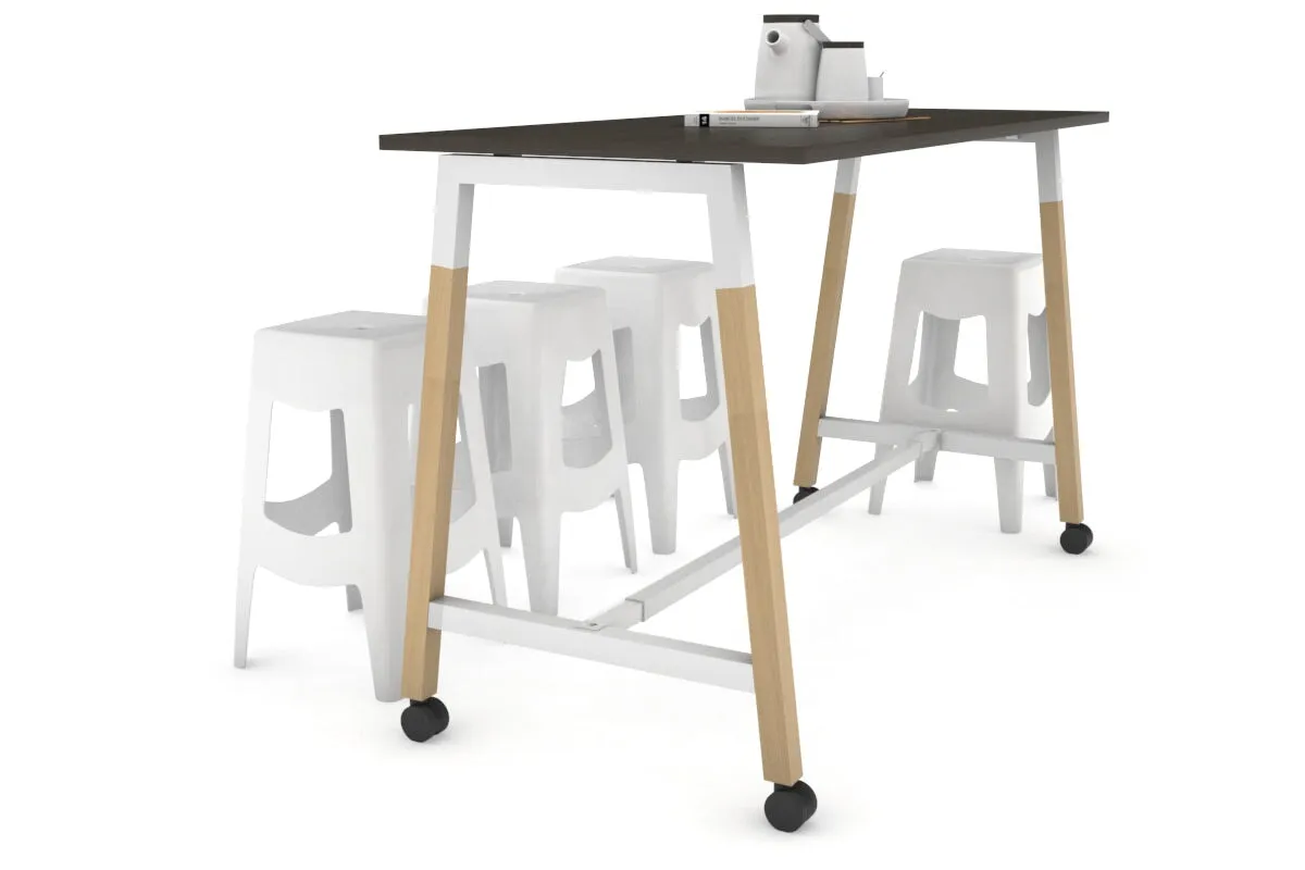 Quadro A Legs Counter Table Wood Legs Cross Beam - 925H [1600L x 700W]