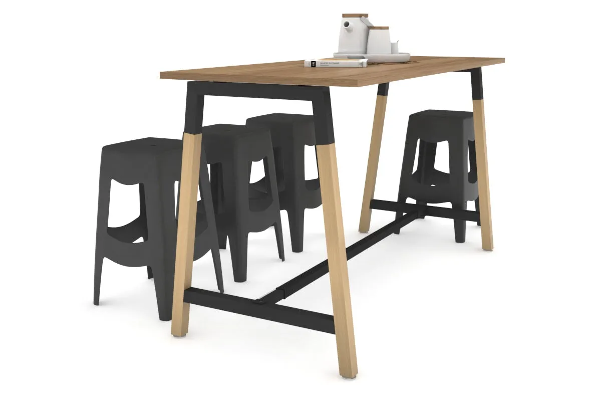 Quadro A Legs Counter Table Wood Legs Cross Beam - 925H [1600L x 700W]
