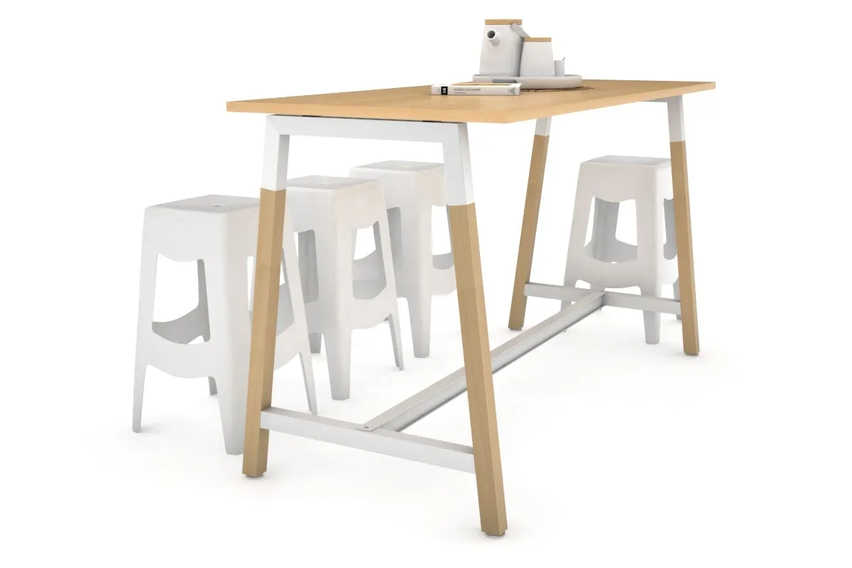 Quadro A Legs Counter Table Wood Legs Cross Beam - 925H [1600L x 700W]