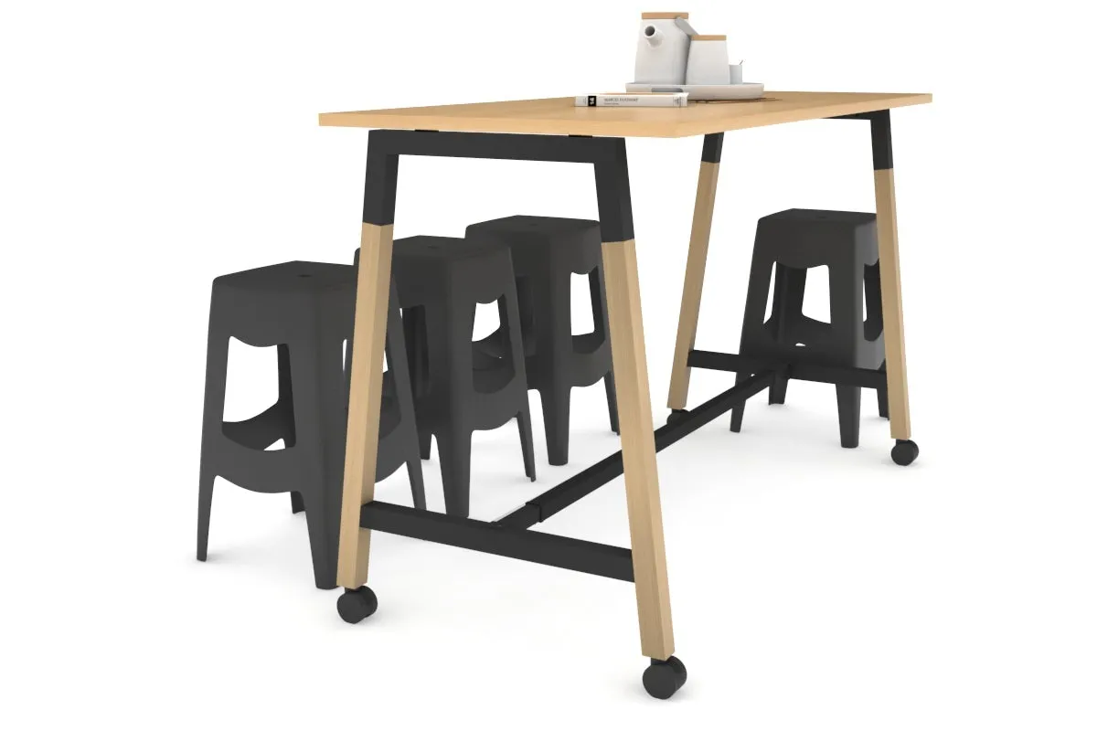 Quadro A Legs Counter Table Wood Legs Cross Beam - 925H [1600L x 700W]