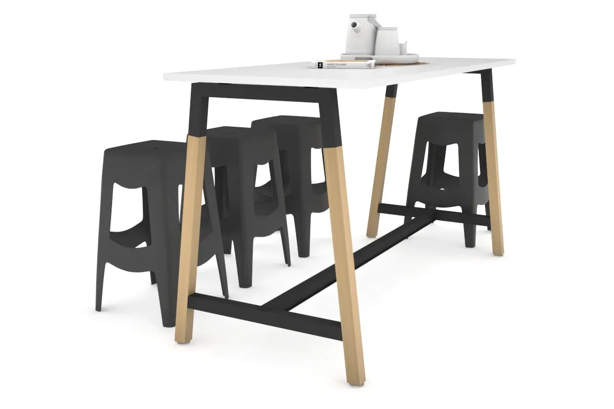 Quadro A Legs Counter Table Wood Legs Cross Beam - 925H [1600L x 700W]