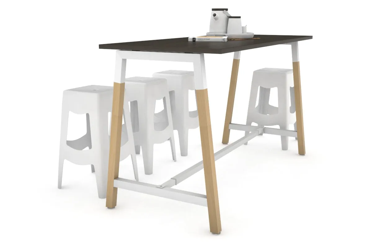 Quadro A Legs Counter Table Wood Legs Cross Beam - 925H [1600L x 700W]