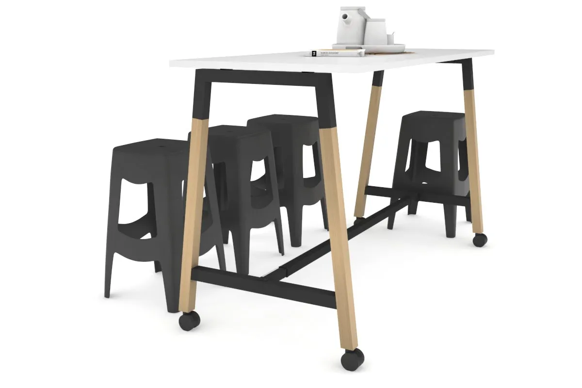 Quadro A Legs Counter Table Wood Legs Cross Beam - 925H [1600L x 700W]
