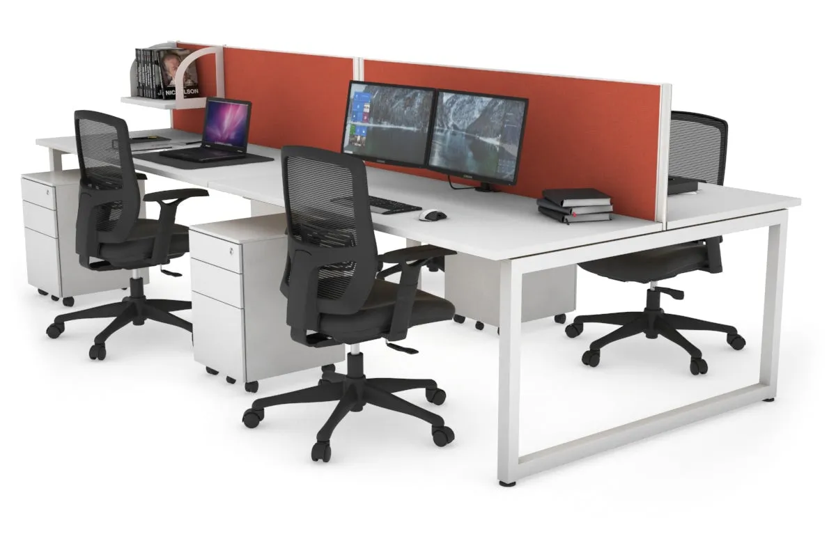 Quadro Loop Legs 4 Person Office Workstation [1400L x 700W]