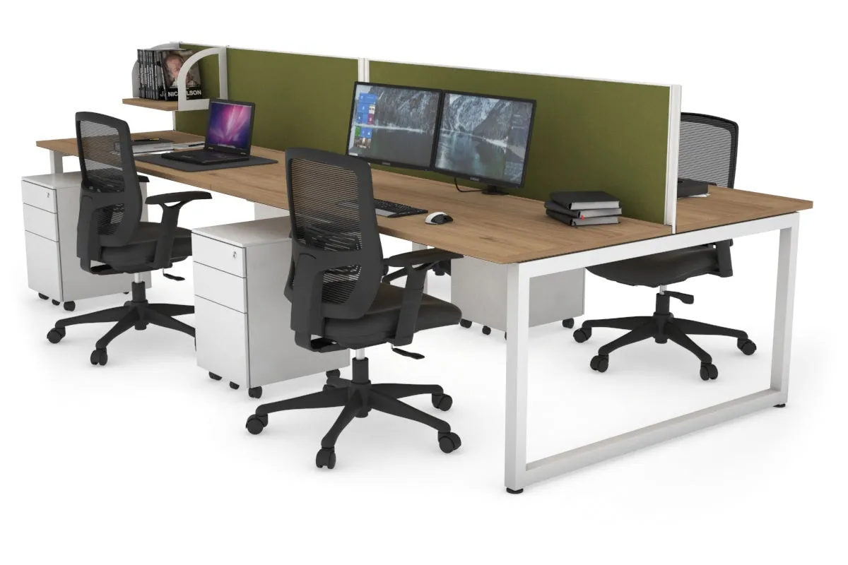 Quadro Loop Legs 4 Person Office Workstation [1400L x 700W]