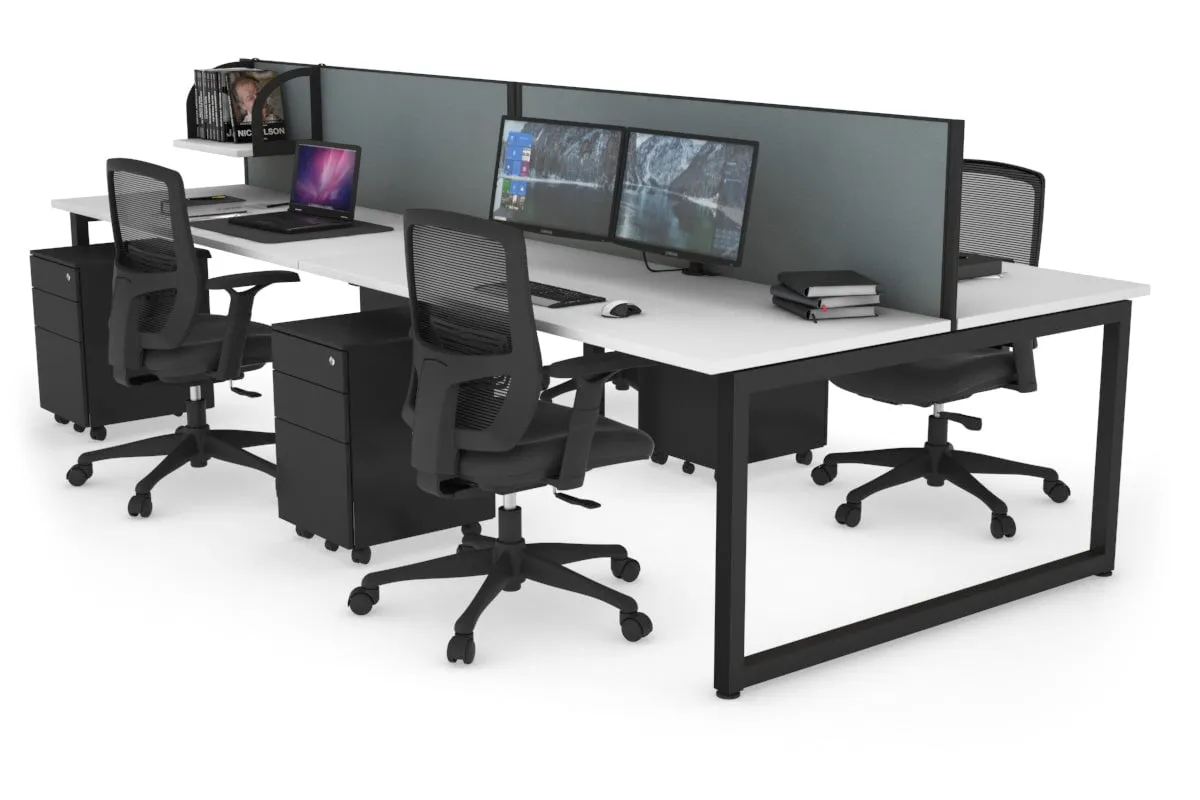 Quadro Loop Legs 4 Person Office Workstation [1400L x 700W]