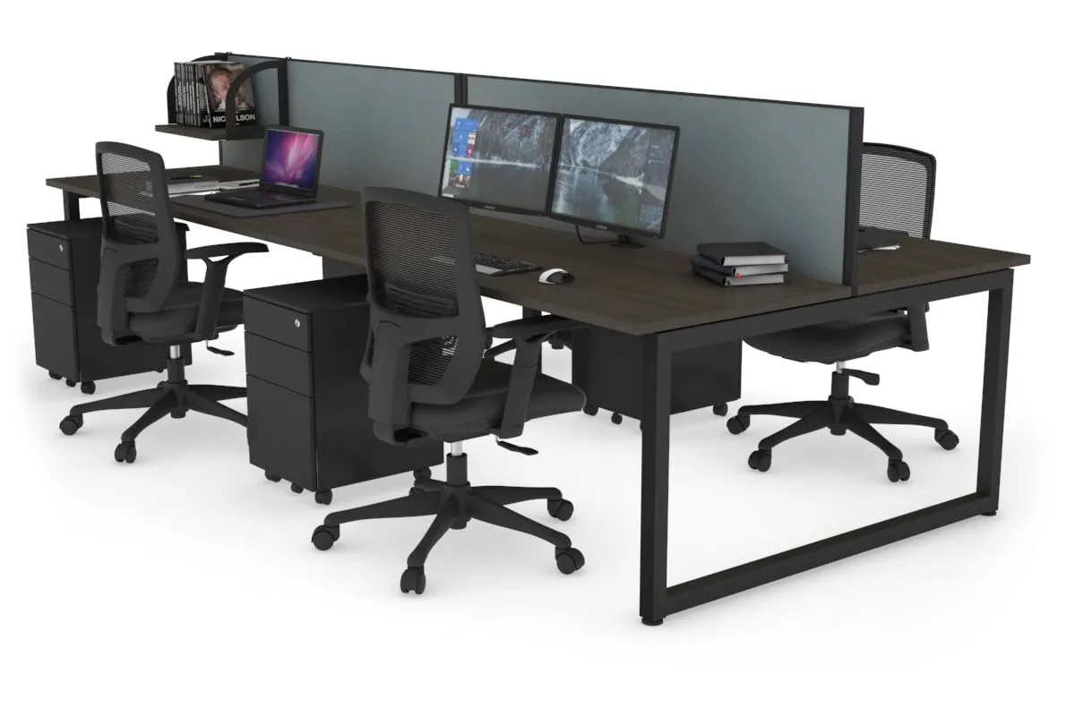 Quadro Loop Legs 4 Person Office Workstation [1400L x 700W]