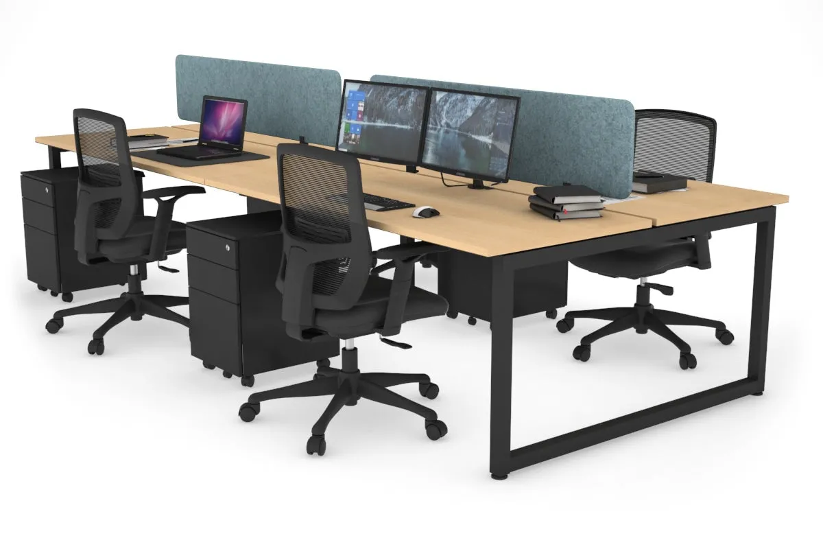 Quadro Loop Legs 4 Person Office Workstation [1400L x 700W]