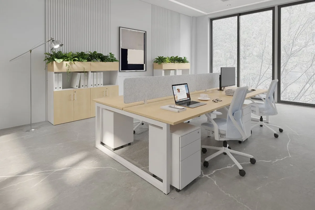 Quadro Loop Legs 4 Person Office Workstation [1400L x 700W]
