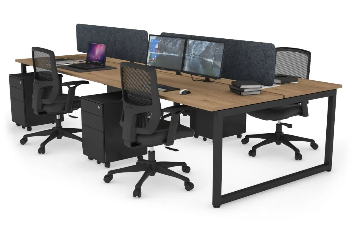 Quadro Loop Legs 4 Person Office Workstation [1400L x 700W]