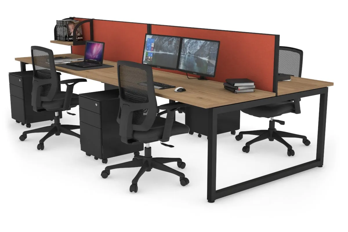 Quadro Loop Legs 4 Person Office Workstation [1400L x 700W]